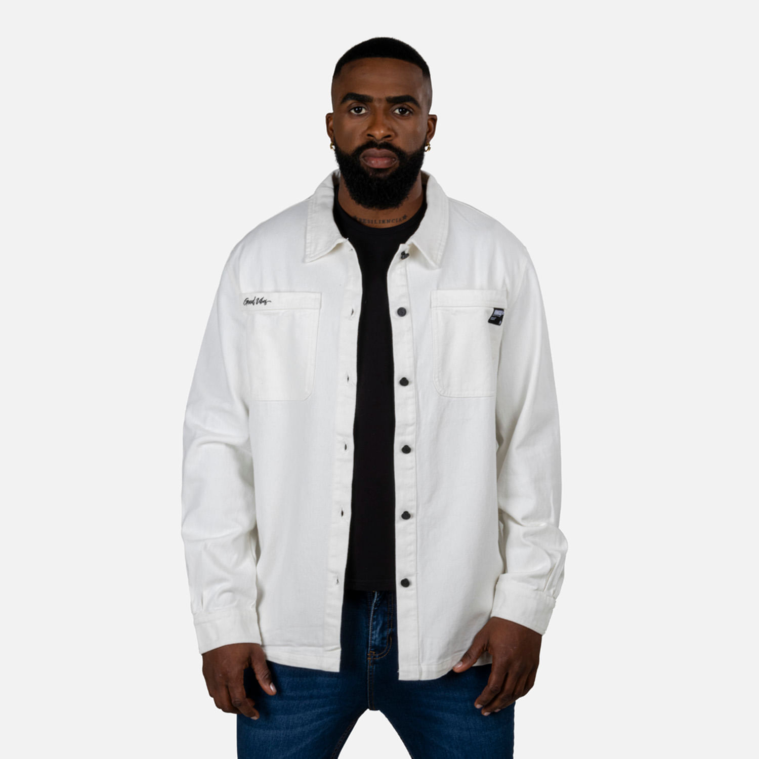Chaqueta Trucker Color Blanco Para Hombre
