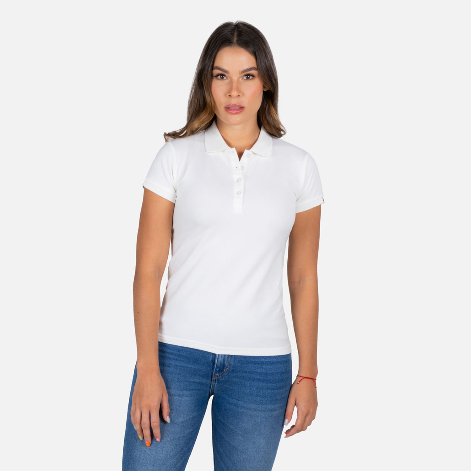 Polo Slim Para Mujer Color Ivory