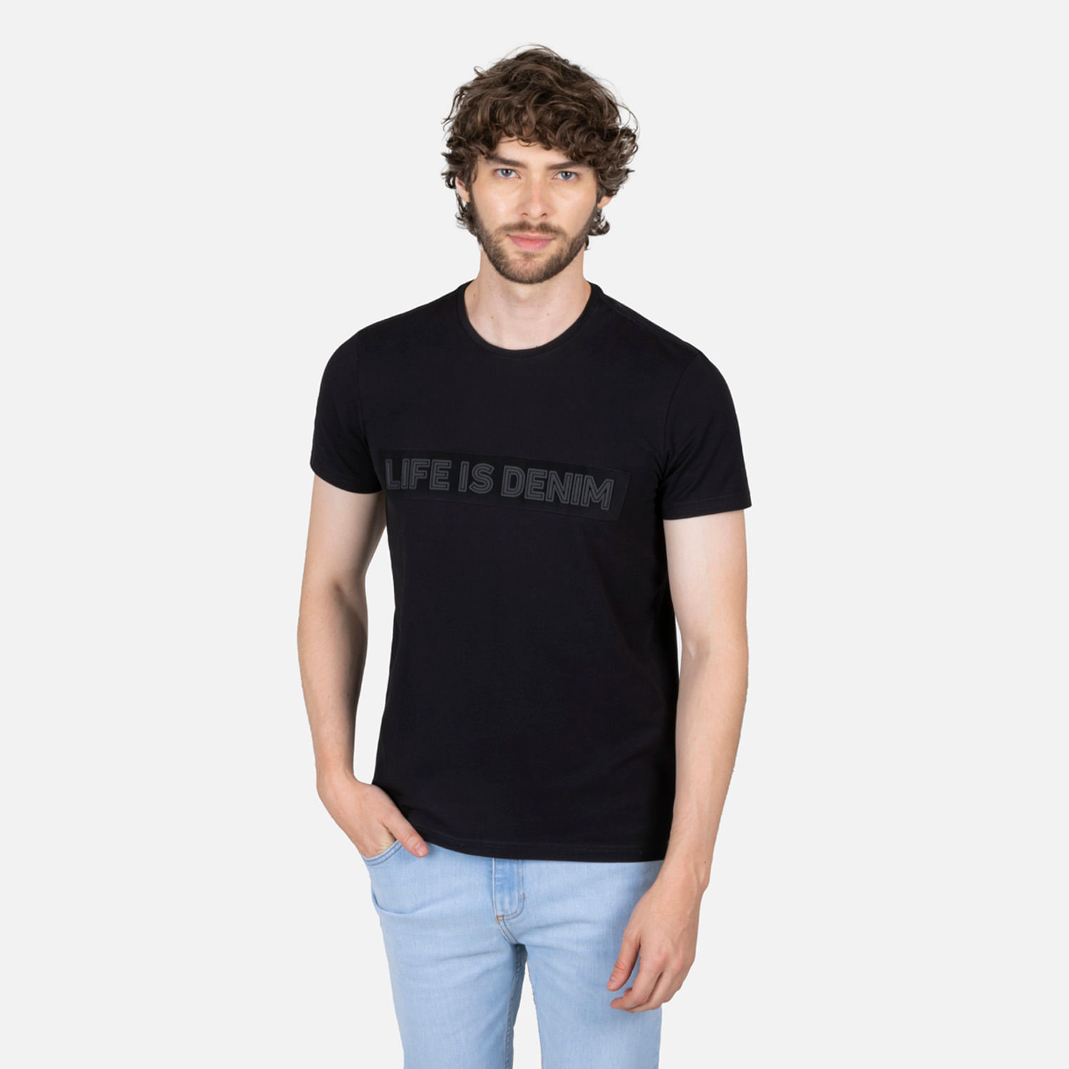 Camiseta Premium Manga Corta Color Negro Para Hombre