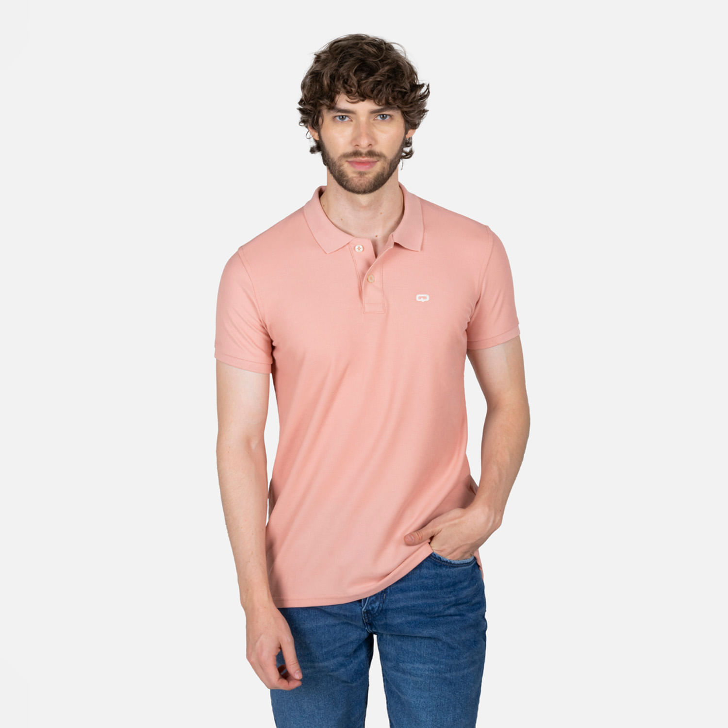 POLO SLIM PARA HOMBRE COLOR ROSADO EMPOLVADO