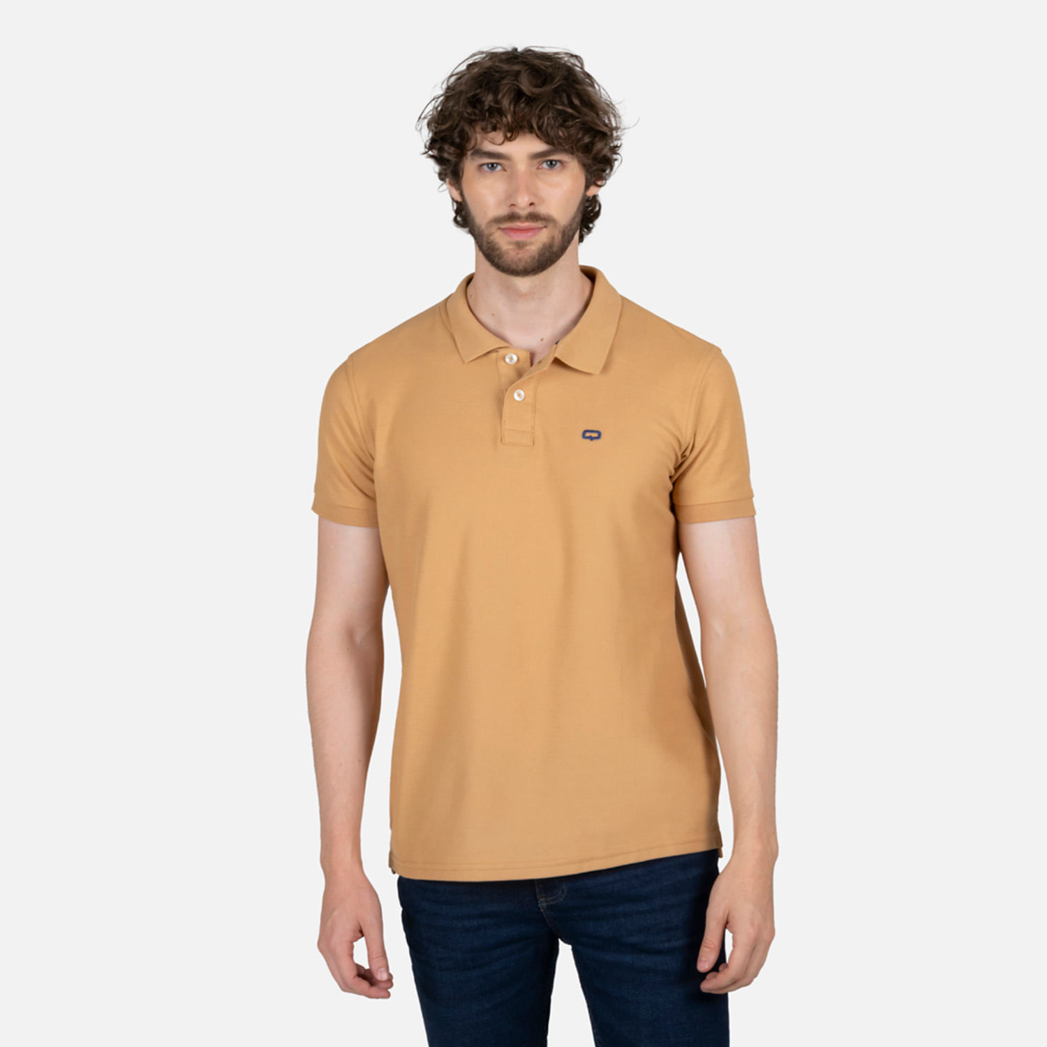 Polo Slim Color Camel claro Para Hombre