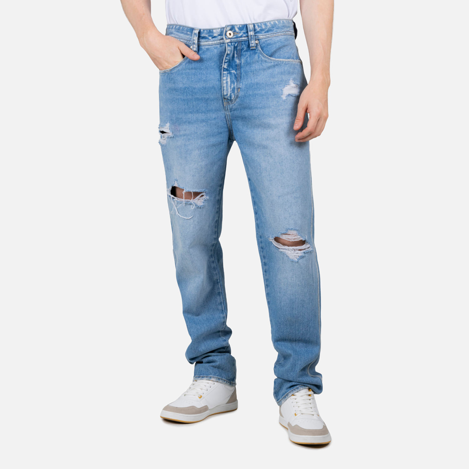 Jean Loose Color Azu Medio Claro Para Hombre