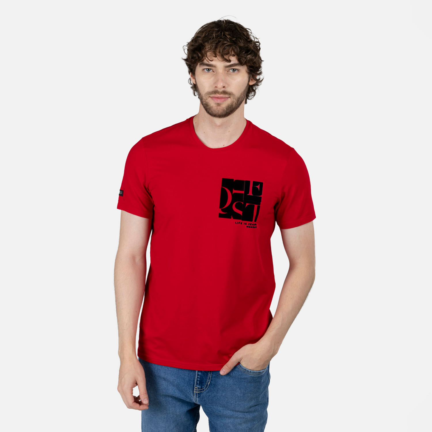 Camiseta Premium Manga Corta Color Rojo Para Hombre