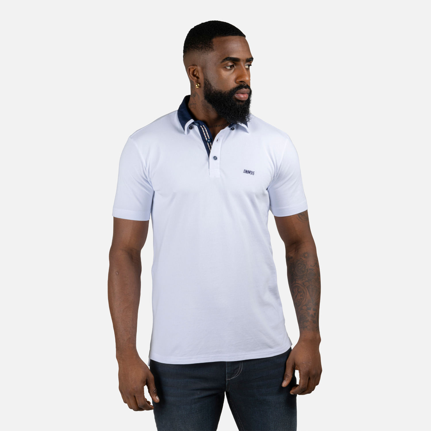 Polo Manga Corta Color Blanco Para Hombre