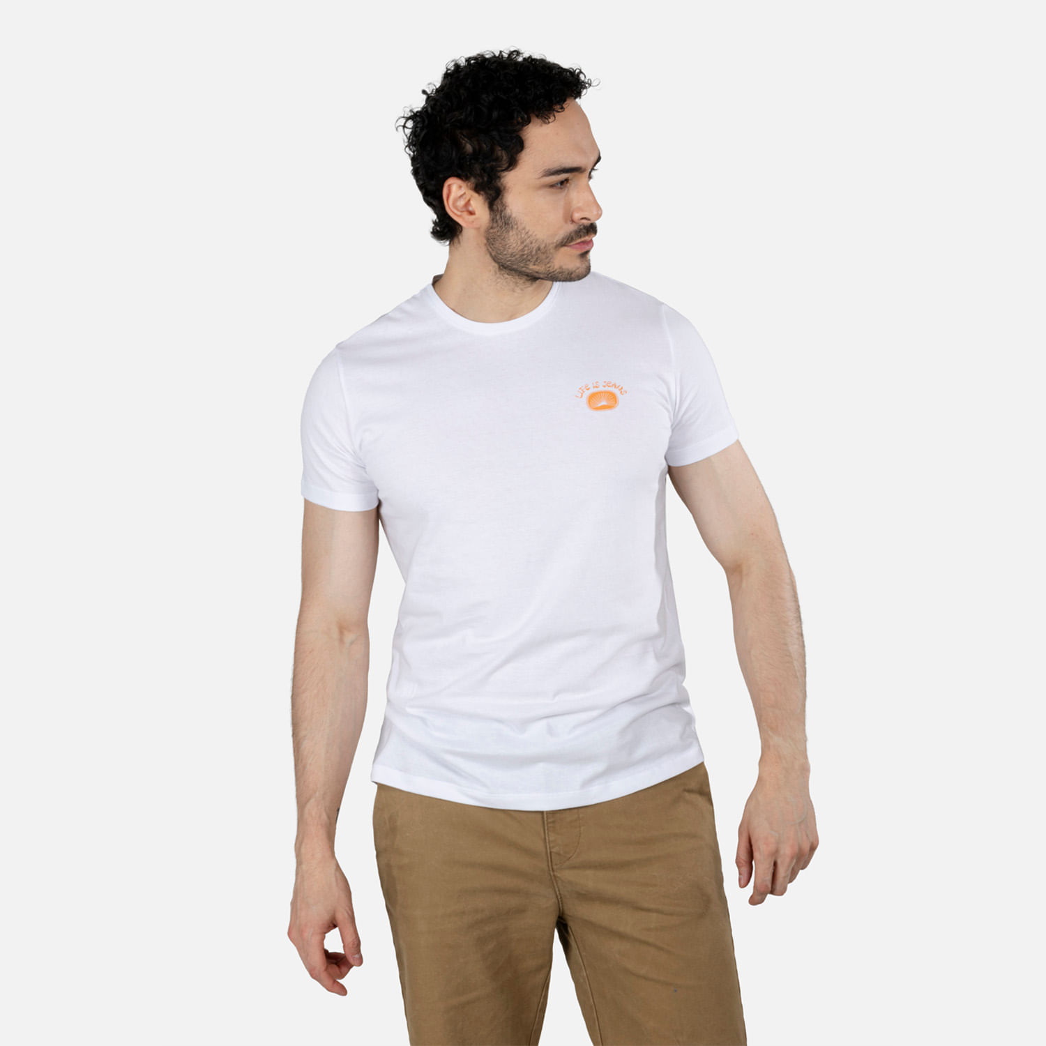 Camiseta Estampado Localizado Color Blanco Para Hombre