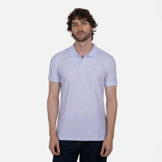 Polo Slim Color Blanco optico Para Hombre