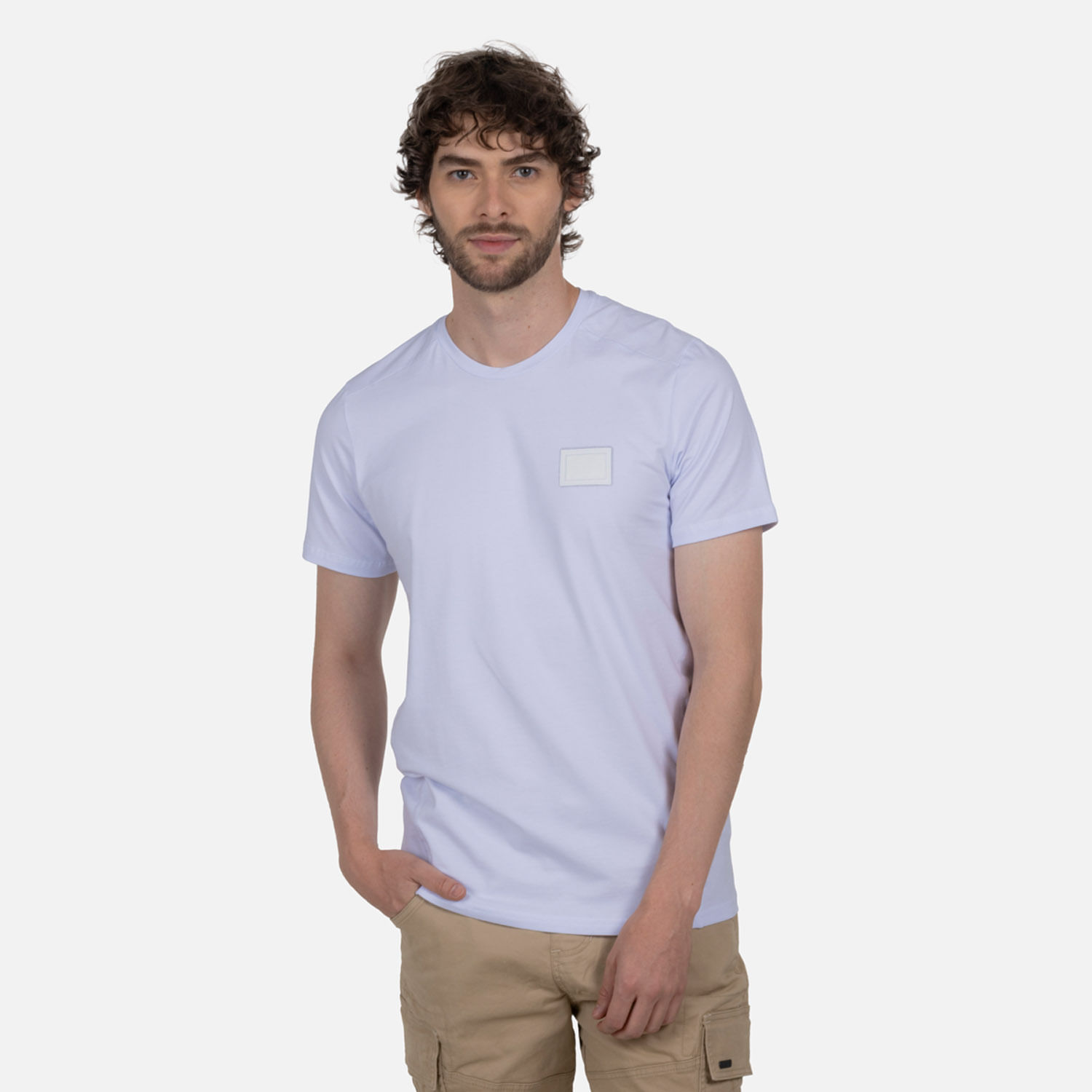 Camiseta Manga Corta Color Blanco Para Hombre