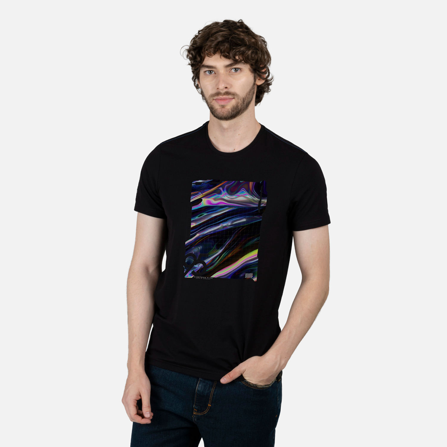 Camiseta Premium Manga Corta Color Negro Para Hombre