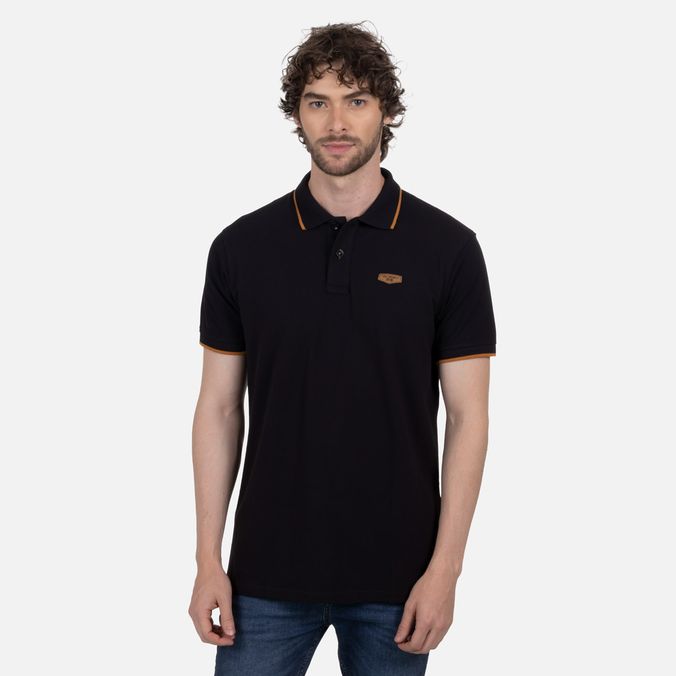 Polo Tipping Color Negro Para Hombre