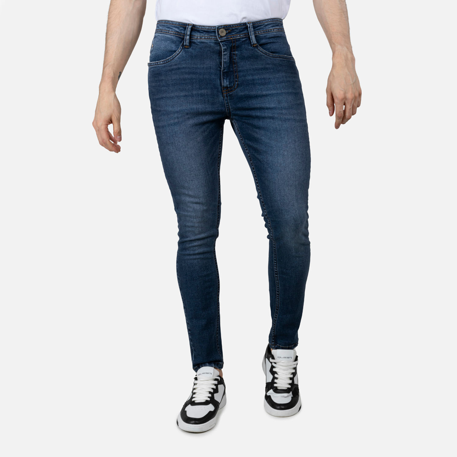 Jean Skinny Color Azul Oscuro Para Hombre