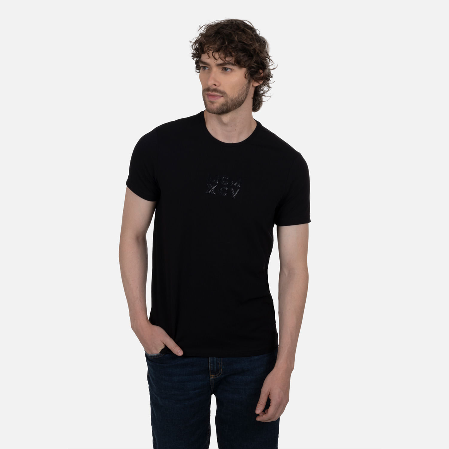 Camiseta Premium Manga Corta Color Negro Para Hombre