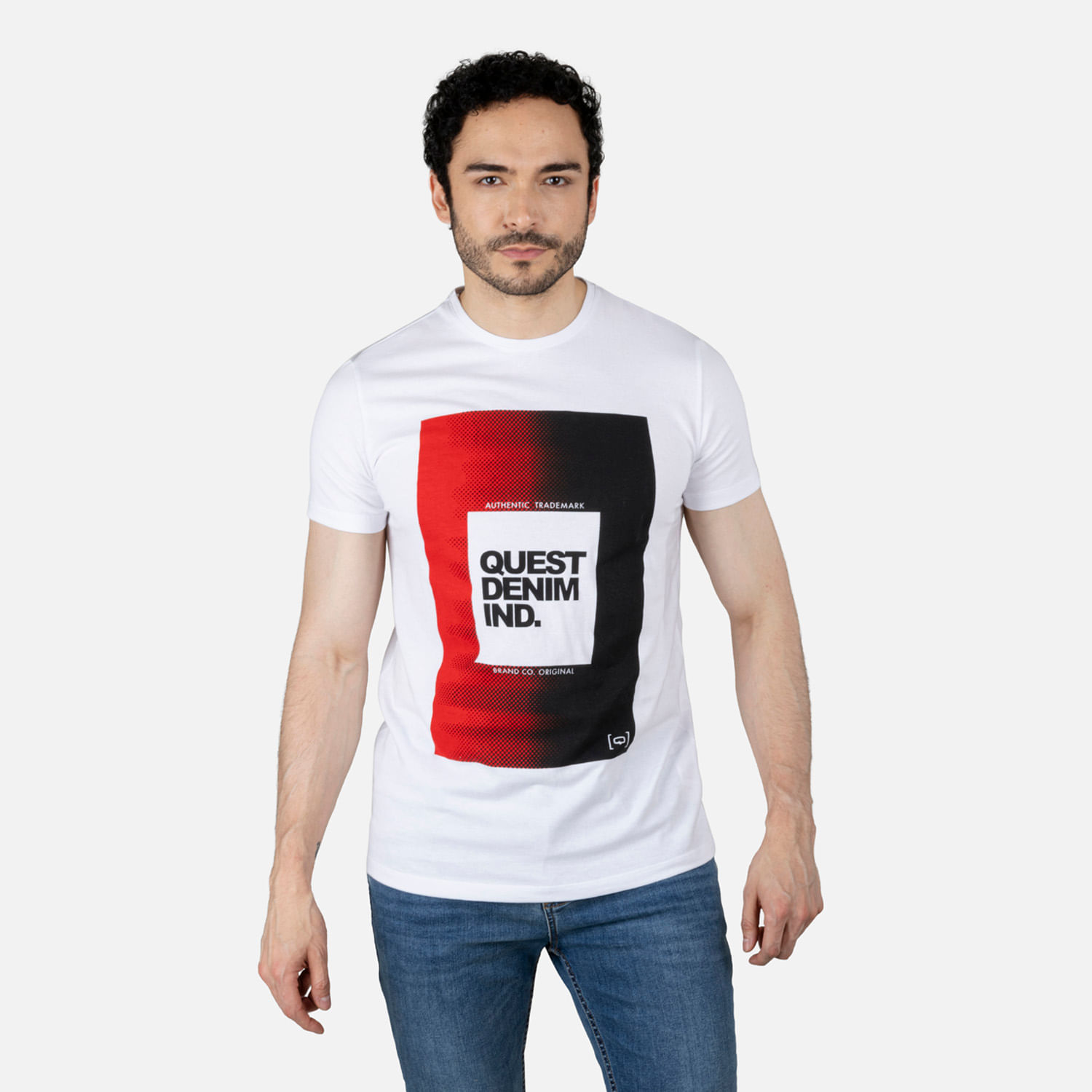 Camiseta Estampado Localizado Color Blanco Para Hombre