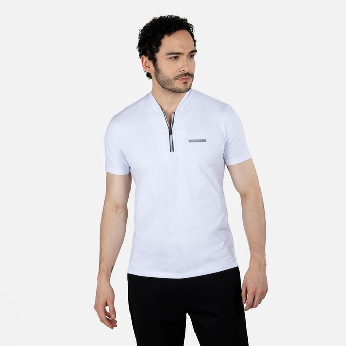 Polo Manga Corta Color Blanco Para Hombre