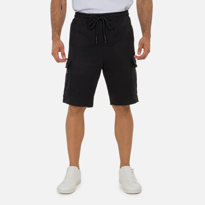 Bermuda Cargo Color Negro Para Hombre