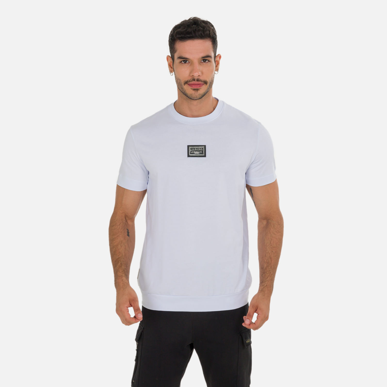 Camiseta Manga Corta Color Blanco Para Hombre