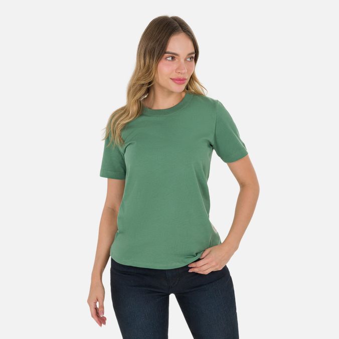 Camiseta Manga Corta Color Dark Ivy Para Mujer