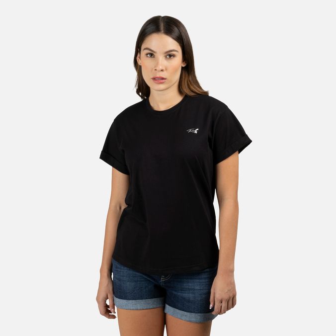 Camiseta Oversize Color Negro Para Mujer