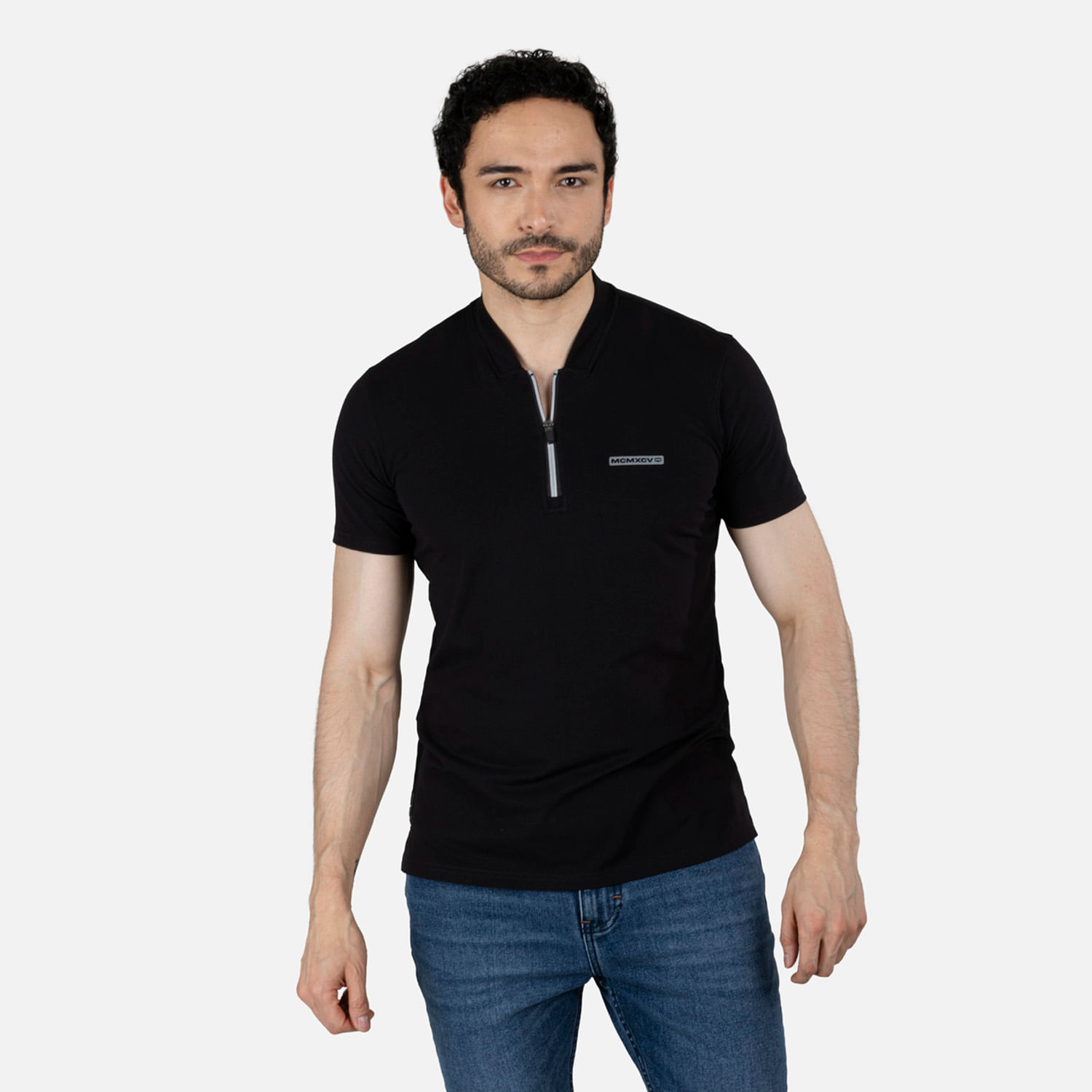 Polo Manga Corta Color Negro Para Hombre