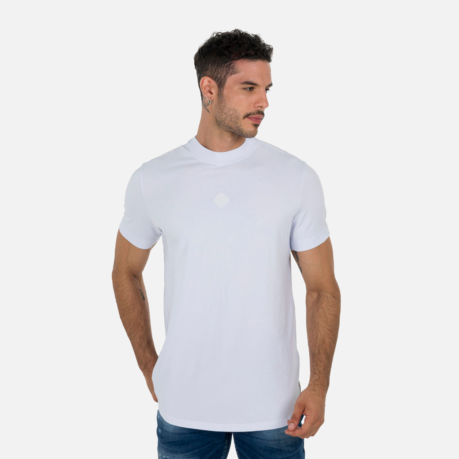 Camiseta Manga Corta Color Blanco Para Hombre