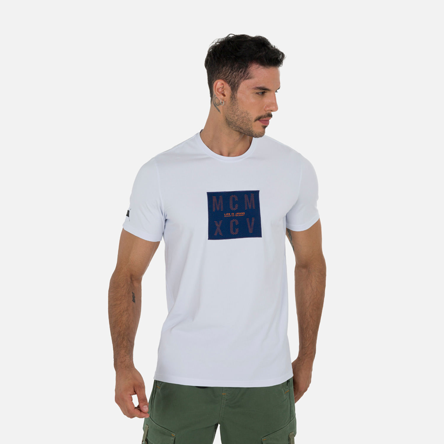 Camiseta Premium Manga Corta Color Blanco Para Hombre