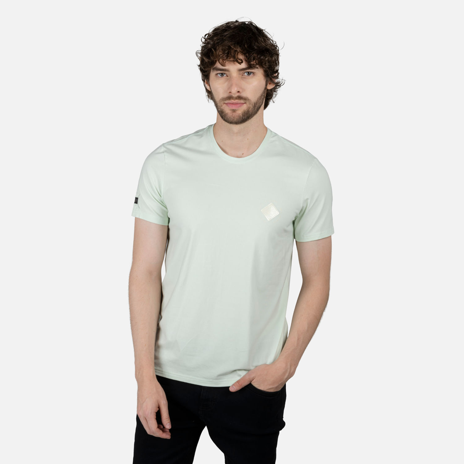 Camiseta Premium Manga Corta Color Verde Aqua Para Hombre