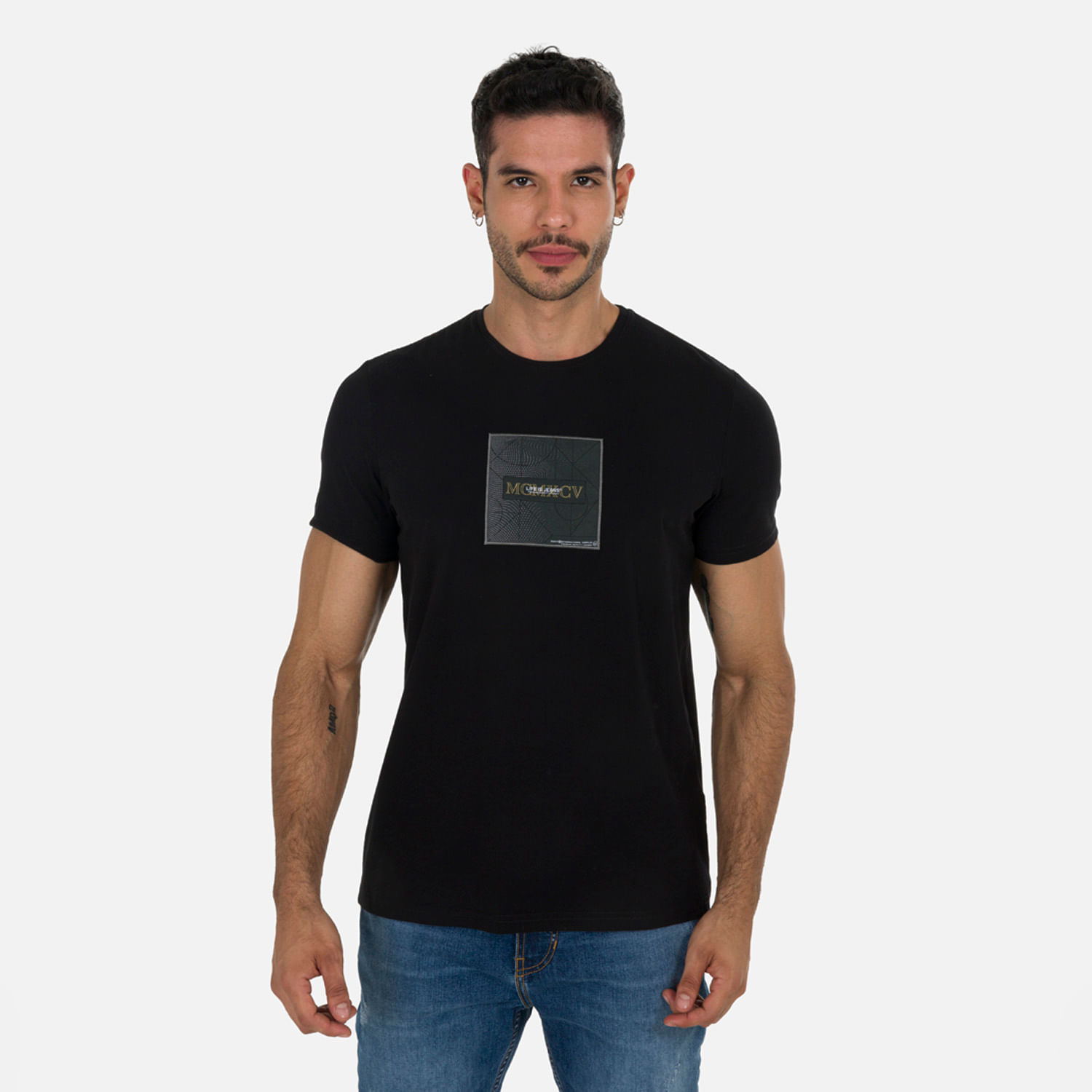 Camiseta Premium Manga Corta Color Negro Para Hombre