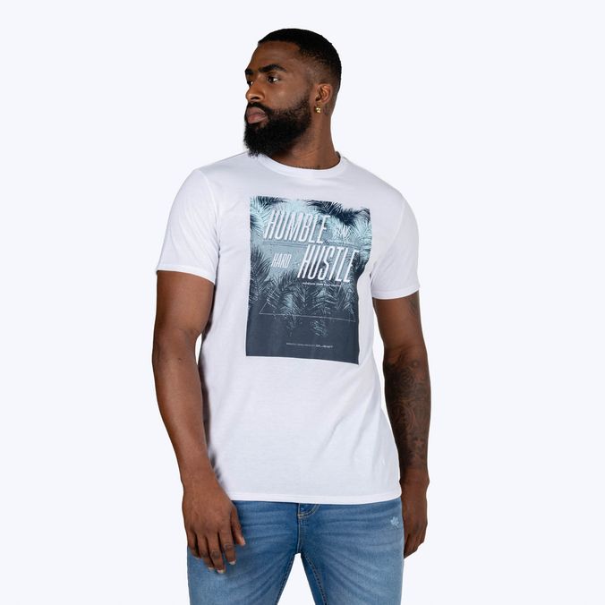 Camiseta Estampado Localizado Color Blanco Blanco Para Hombre
