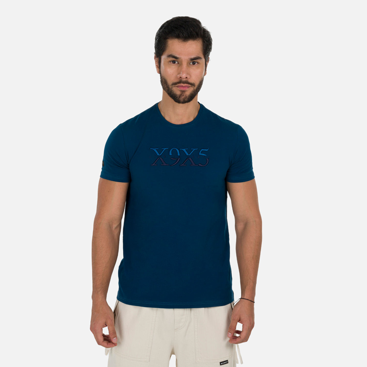 Camiseta Premium Manga Corta Color Opalo Azul Para Hombre