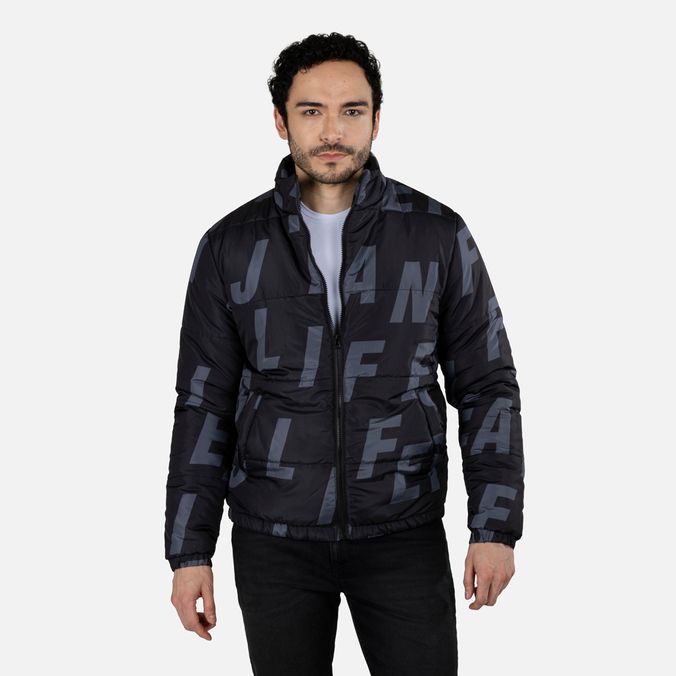 Chaqueta Acolchada Color Negro Para Hombre