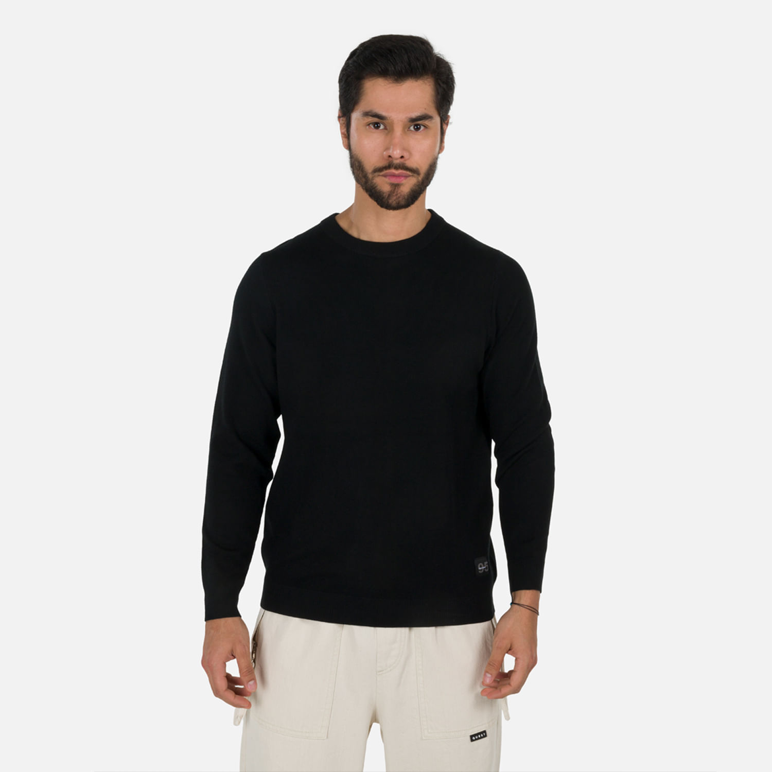 Sweater Cerrado Color Negro Para Hombre
