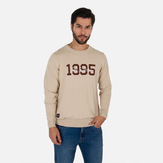Sweater Cerrado Color Avena Para Hombre