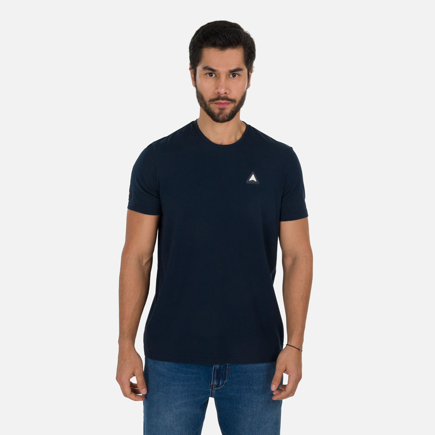 Camiseta Premium Manga Corta Color Azul Oscuro Para Hombre