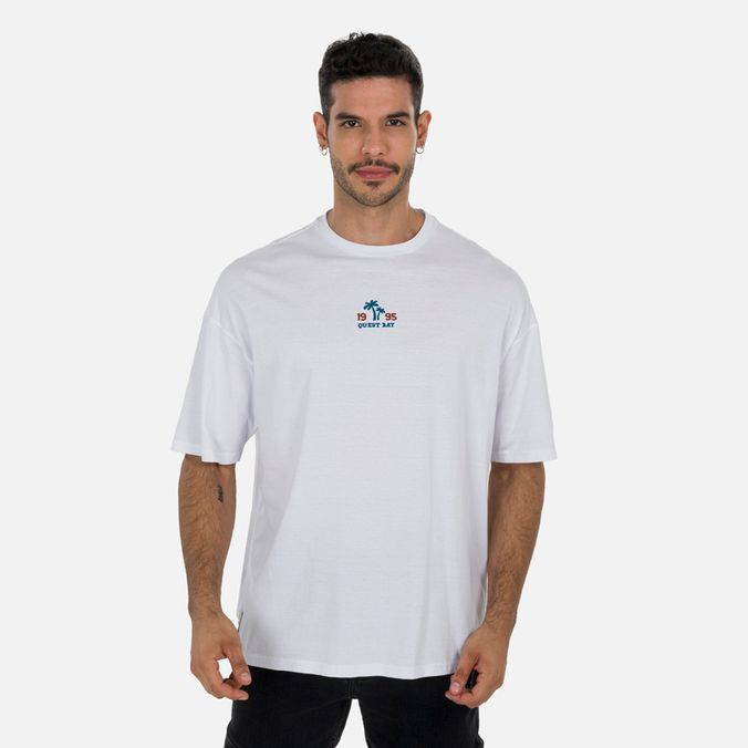 Camiseta Manga Corta Color Blanco Para Hombre