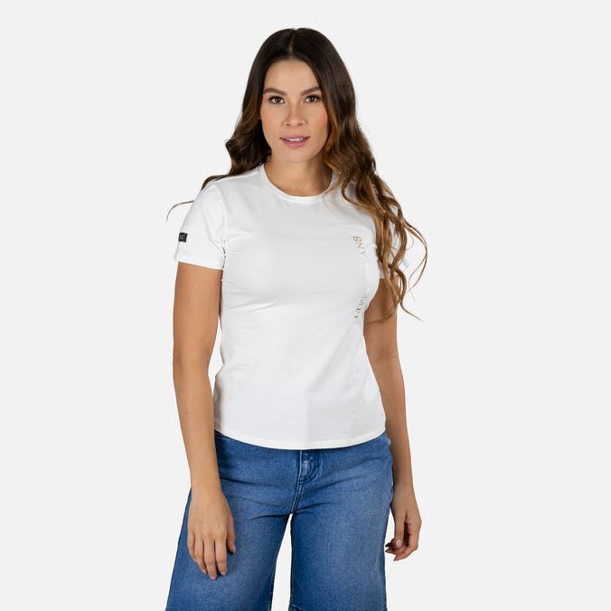Camiseta Premium Manga Corta Color Ivory Para Mujer