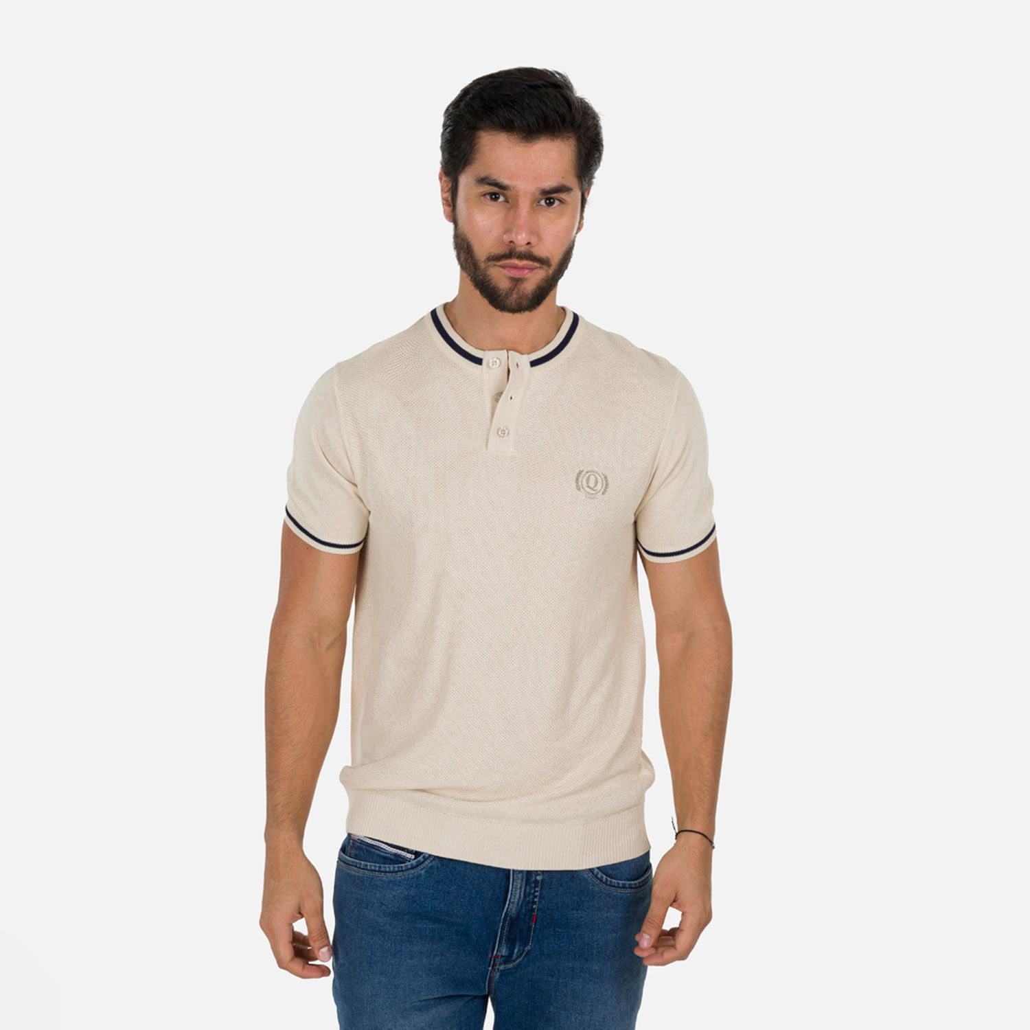 Camiseta Manga Corta Color Ivory Para Hombre
