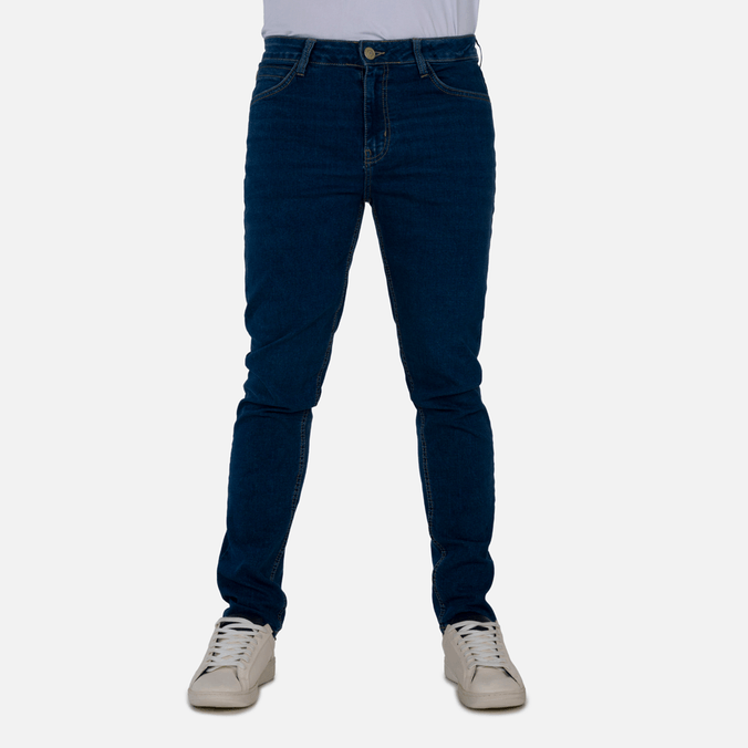 Jean Slim Color Azul Medio Para Hombre