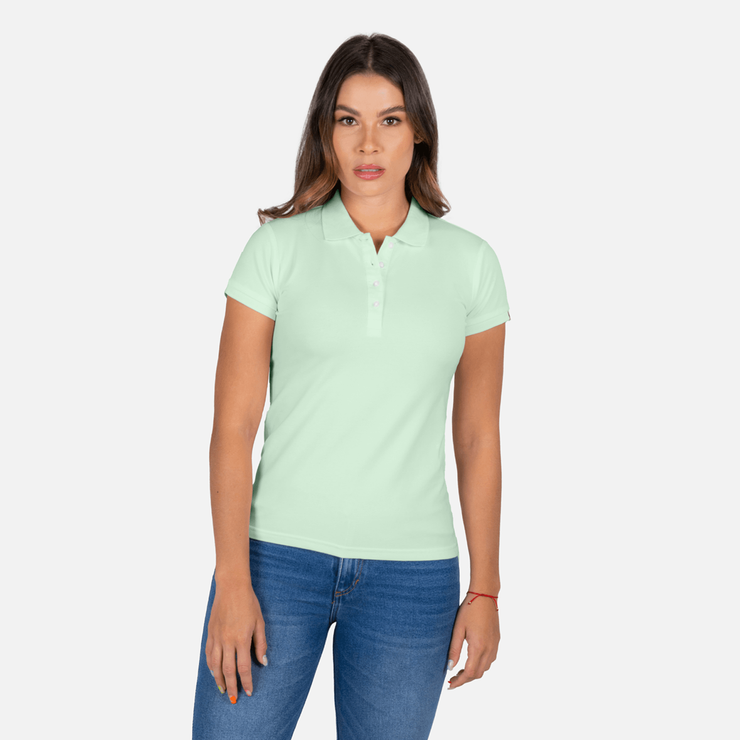 Polo Slim Color Verde Aqua Para Mujer