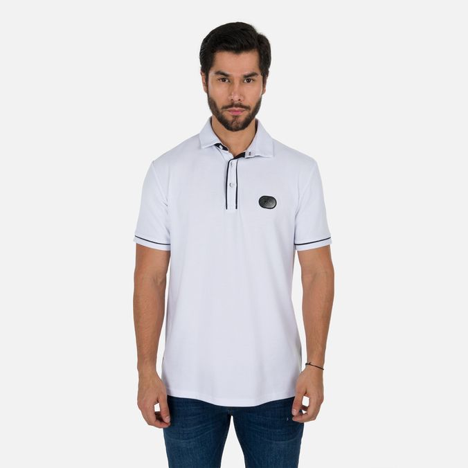 Polo Manga Corta Color Blanco Para Hombre