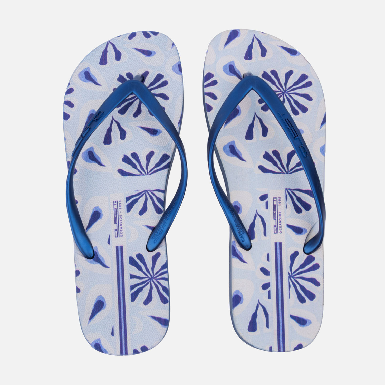 Sandalias Tres Puntadas Color Blanco Azul Para Mujer
