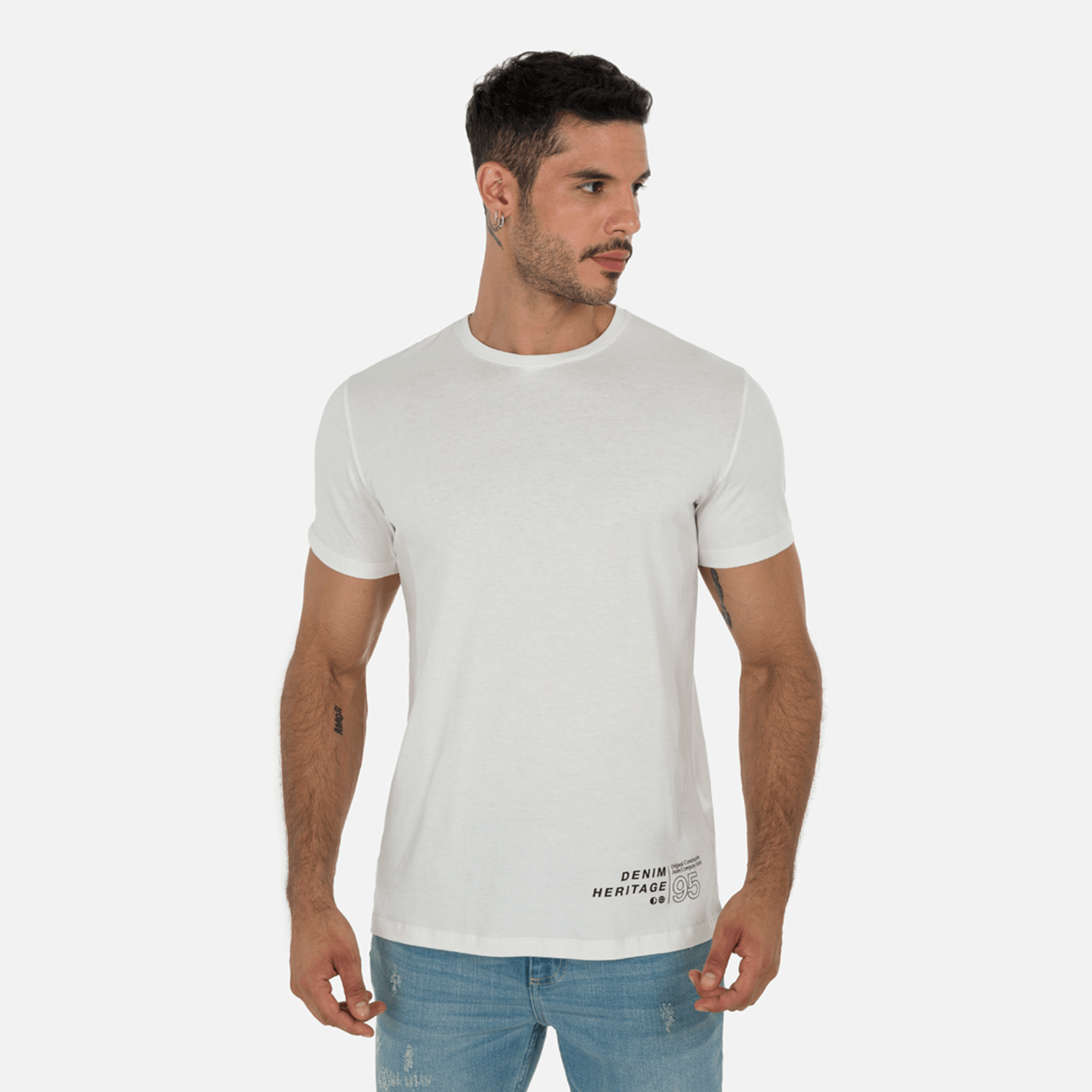 Camiseta Estampado Localizado Color Crudo Para Hombre
