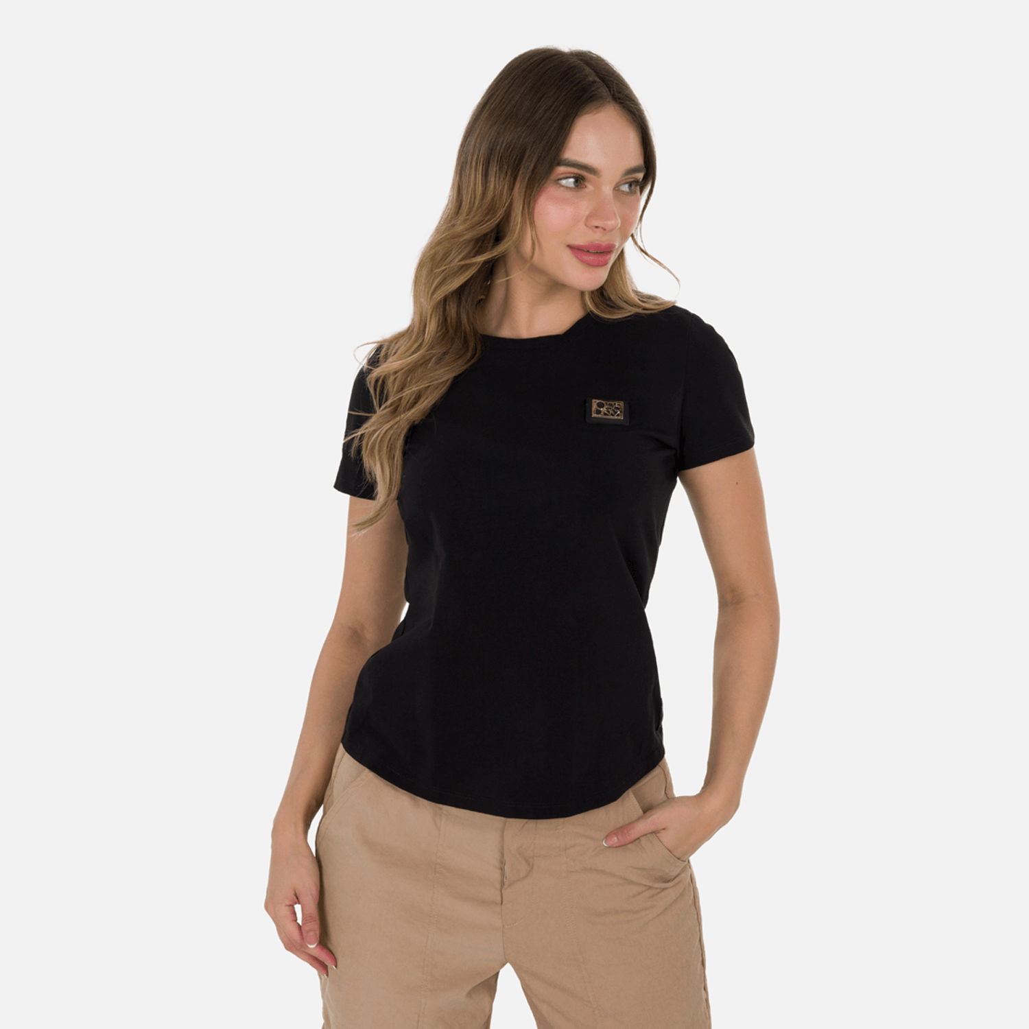 Camiseta Premium Manga Corta Color Negro Para Mujer