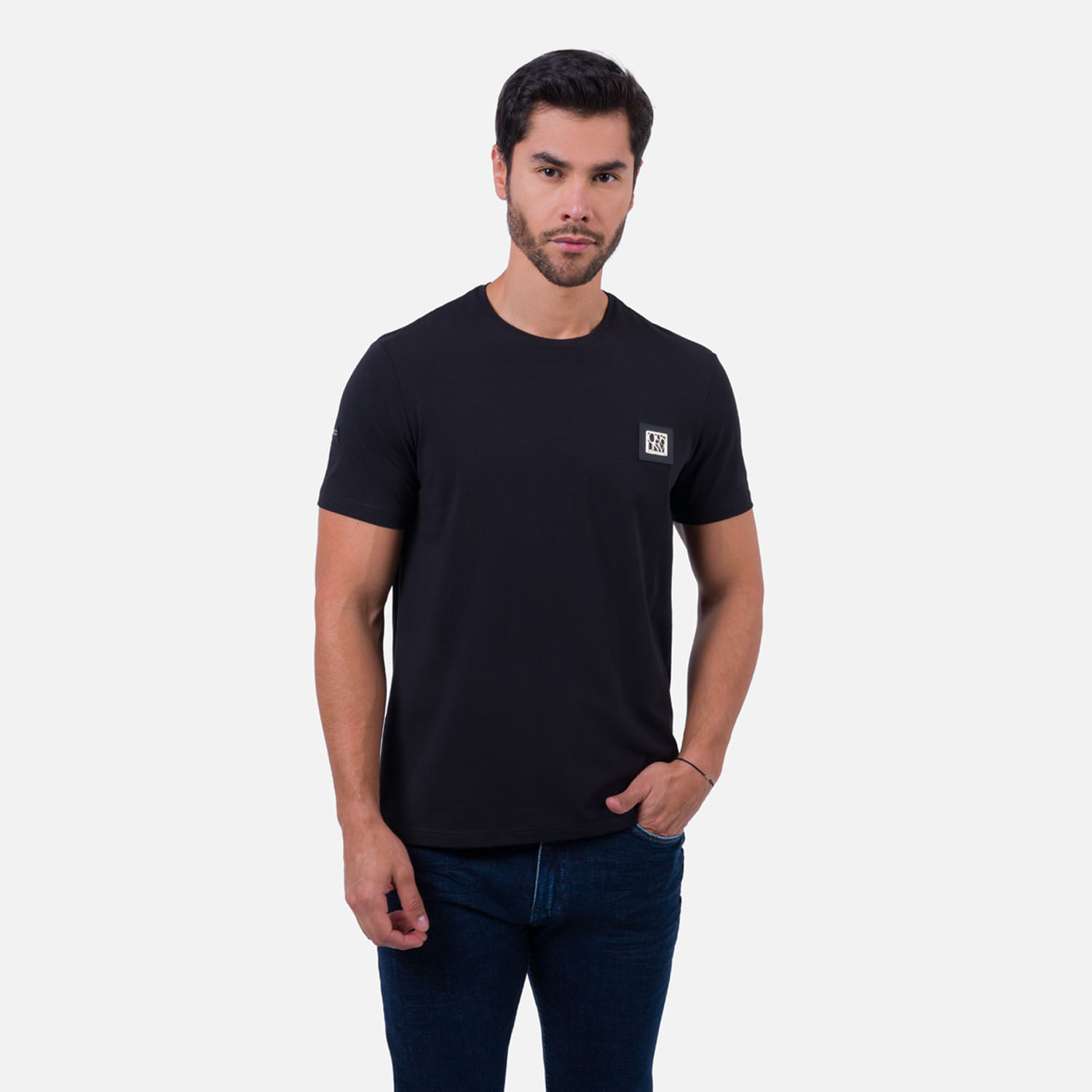 Camiseta Premium Manga Corta Color Negro Para Hombre