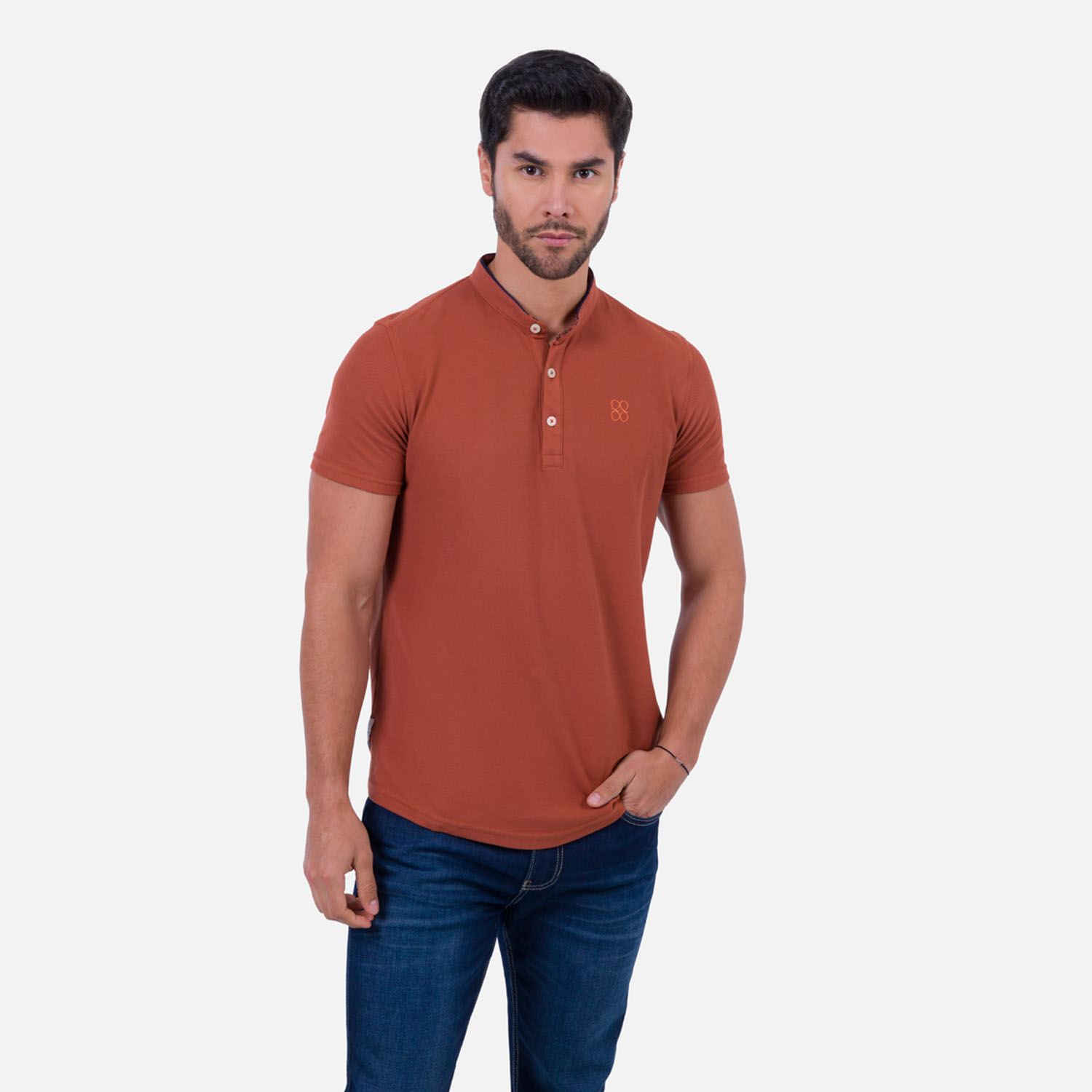 Polo Manga Corta Color Ginger Bread Para Hombre