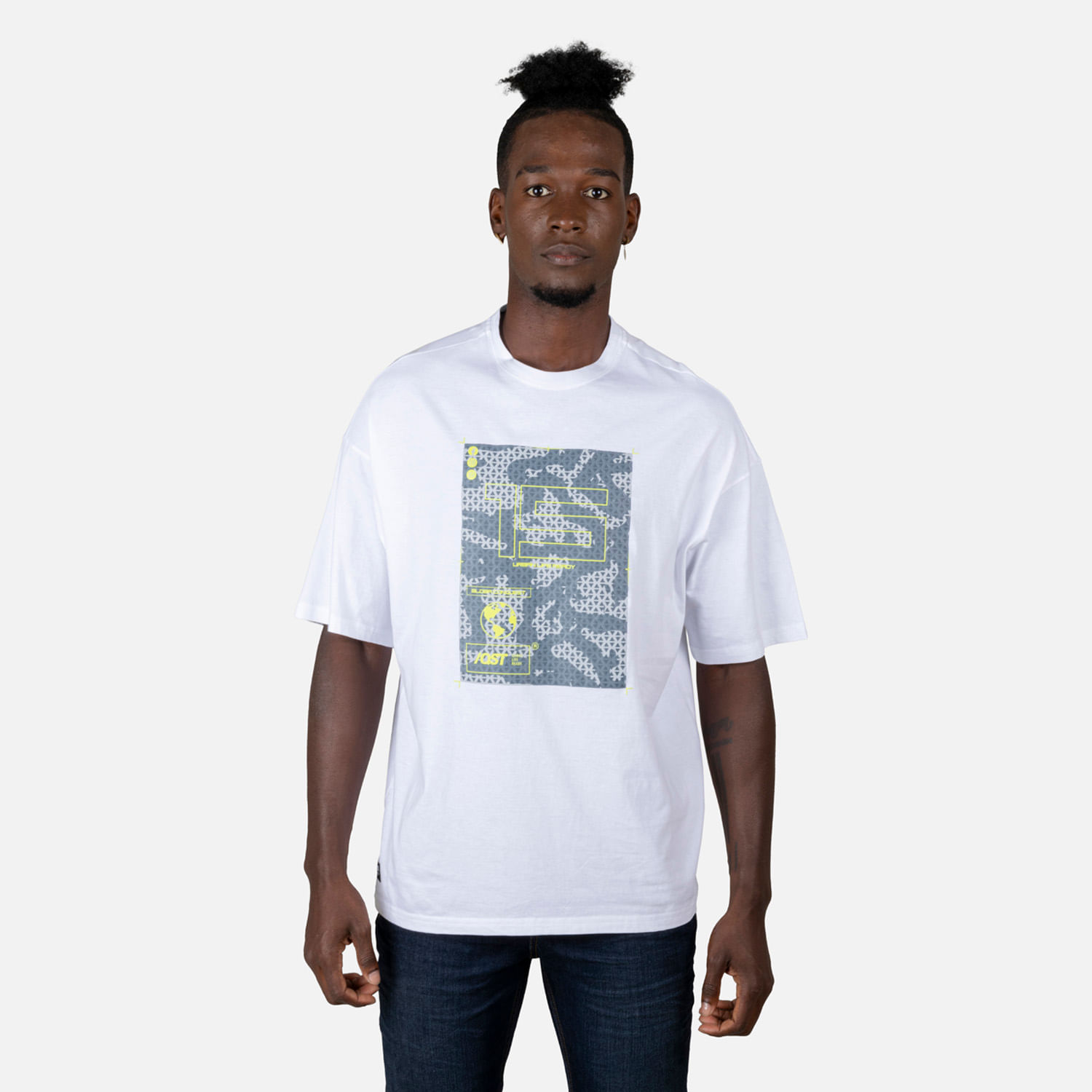 Camiseta Manga Corta Color Blanco Para Hombre