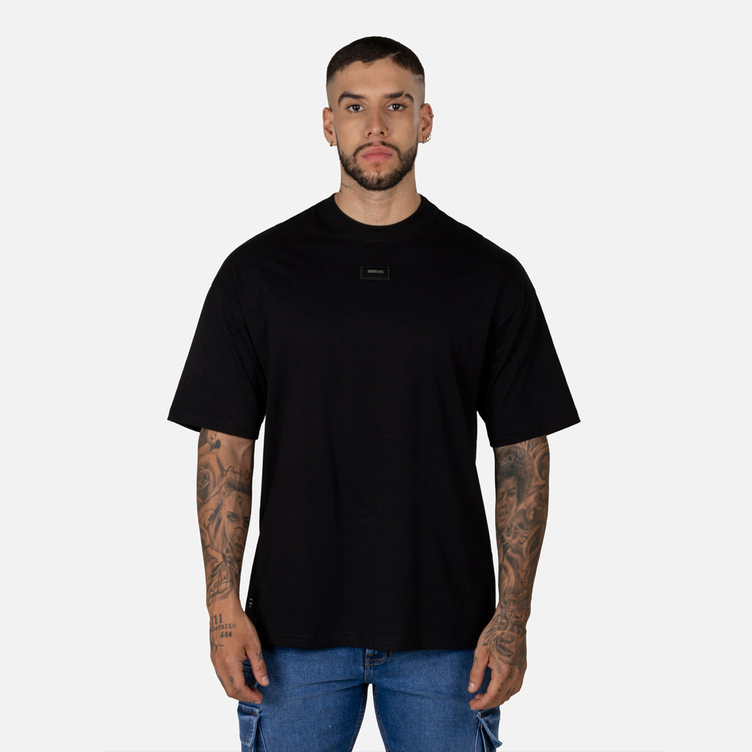 Camiseta Manga Corta Color Negro Para Hombre