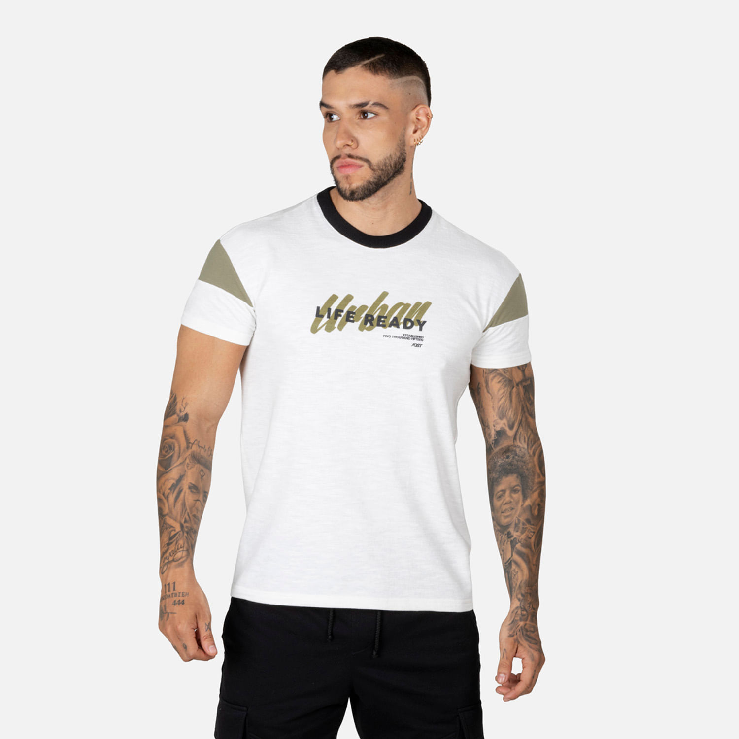 Camiseta Manga Corta Color Blanco Para Hombre