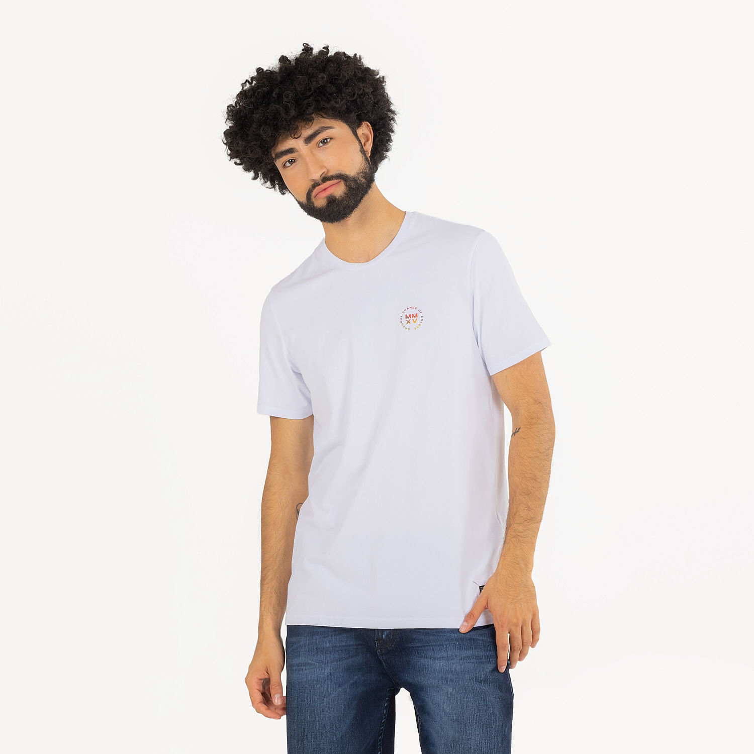 Camiseta Premium Manga Corta Color Blanco Para Hombre