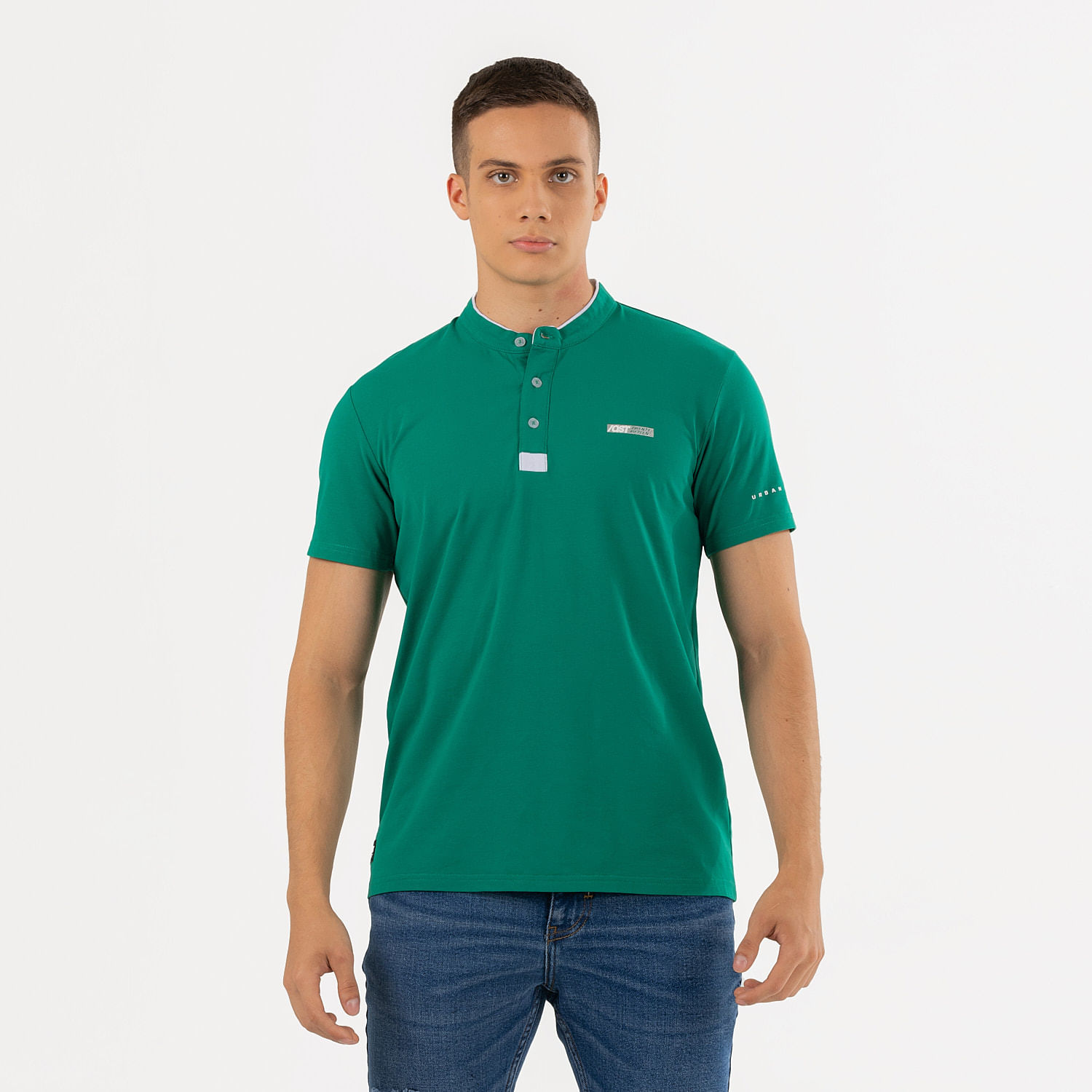 Polo Manga Corta Color Verde Ultramarino Para Hombre