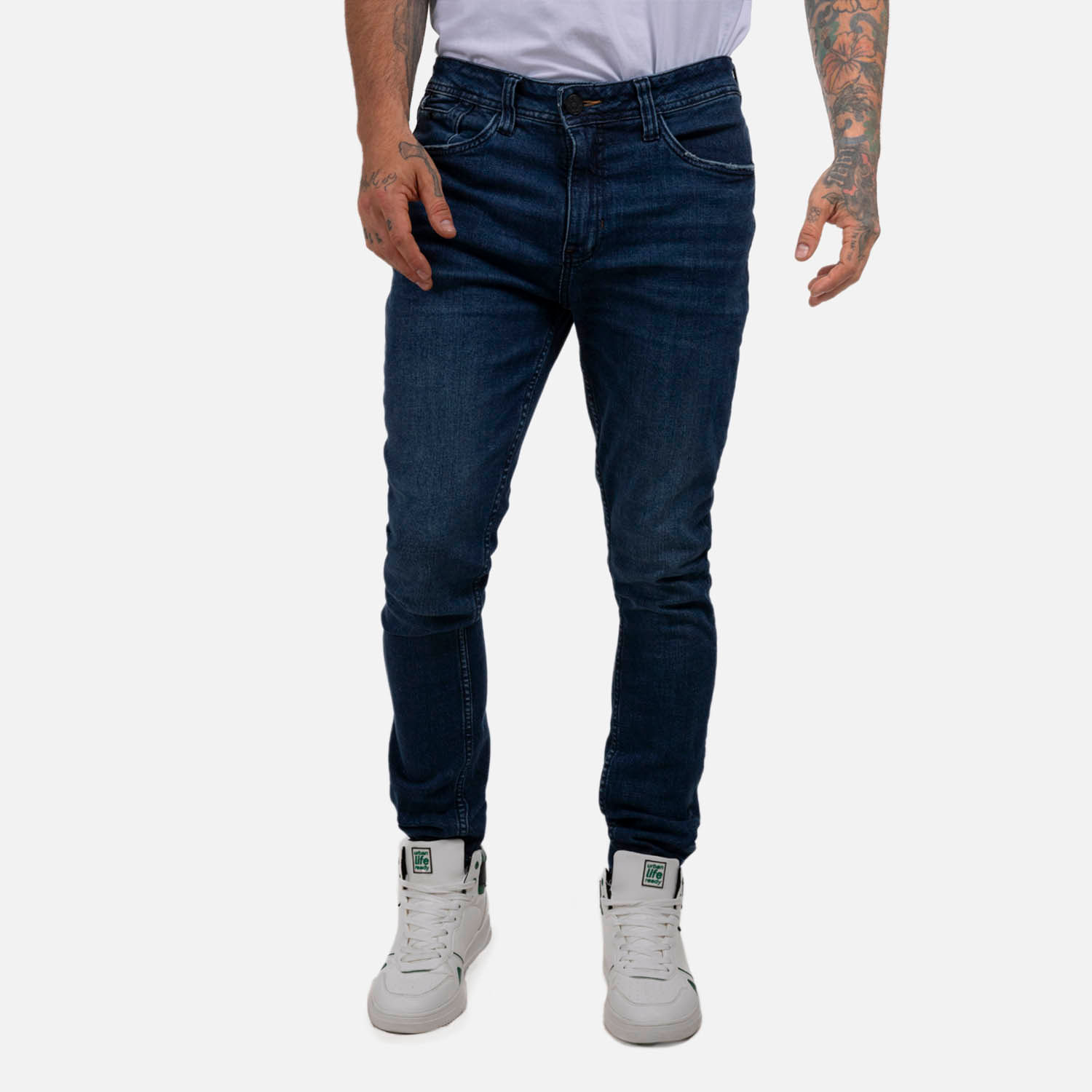 Jean Super Skinny Color Azul Oscuro Para Hombre