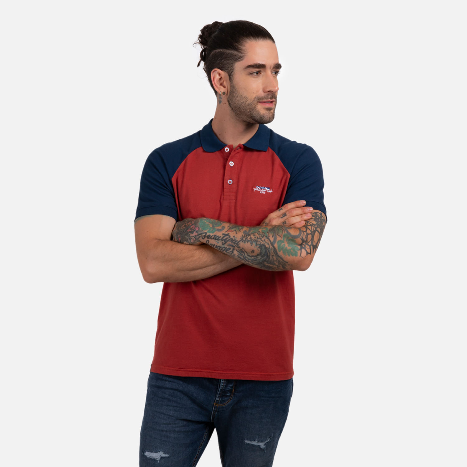 Polo Manga Corta Color Terracota Para Hombre